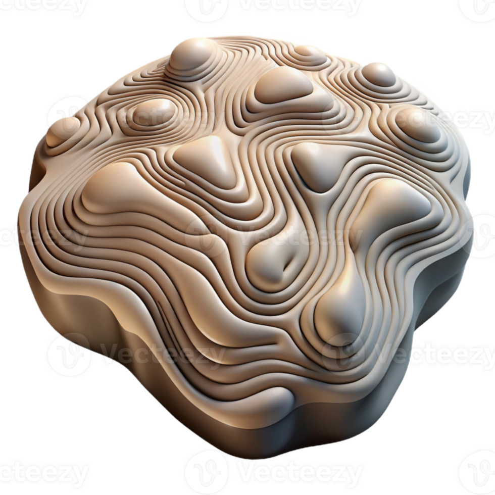 serene artistic Abstract Topographic Contours Isolated on Transparent Background high quality png