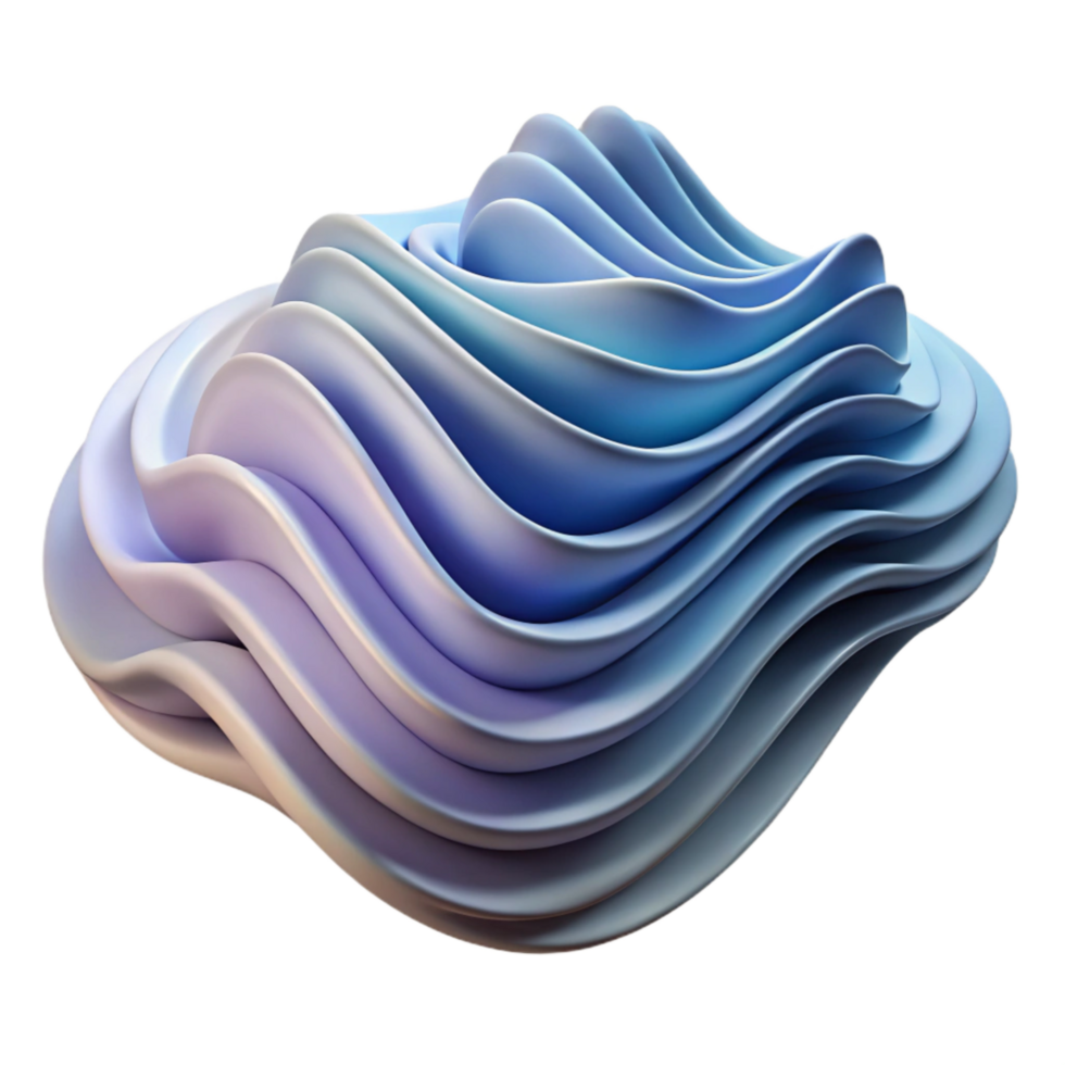 serene creative Abstract Waves Creating Depth Illusion Transparent authentic png