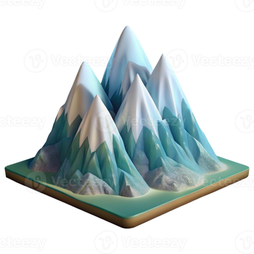 serene artistic Aeropex Ascenders Mountain Landscape Cutout with Soft Lighting premium png
