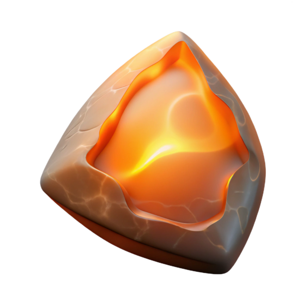 extraordinary creative Ancient Pottery Shard Hologram with Orange Glow Cutout original png