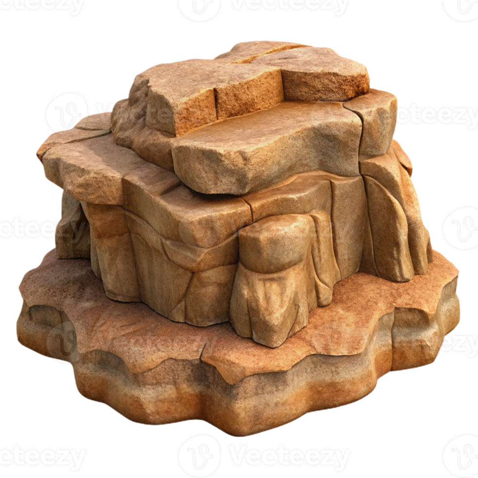 impressive classic Ancient Valley Rock Formation Side View Isolated premium png
