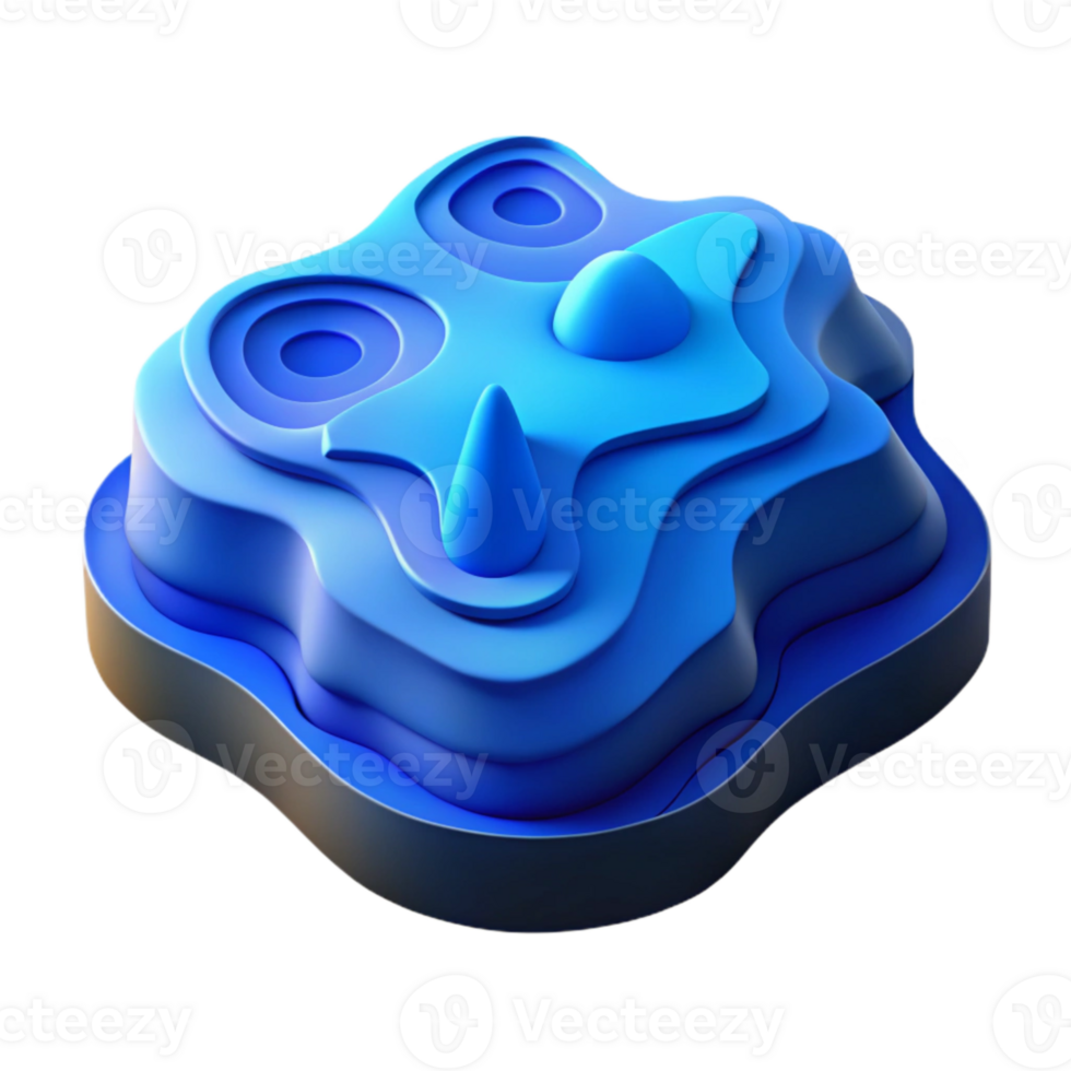 magnificent traditional Artistic Topographic Landscape Cutout with Blue Gradient authentic png