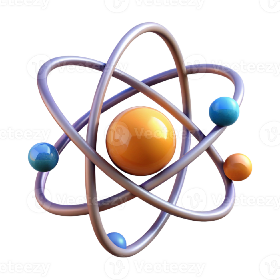 elegant vintage Atomic Structure Nucleus Electrons Transparent Background png