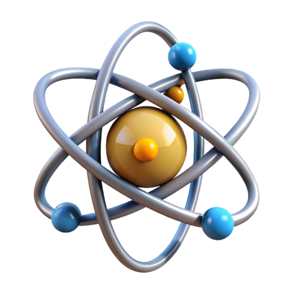 beautiful creative Atomic Structure Nucleus Electrons Transparent Background high resolution png