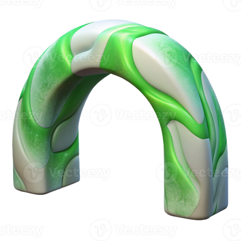 stunning creative Aurora Borealis Arch Cutout Green White Swirls Isolated high resolution png