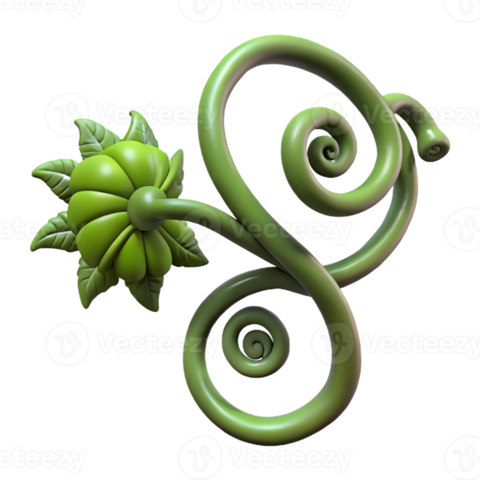 dramatic abstract Automated Vine Tendril Cutout Curly Shape Isolated original png