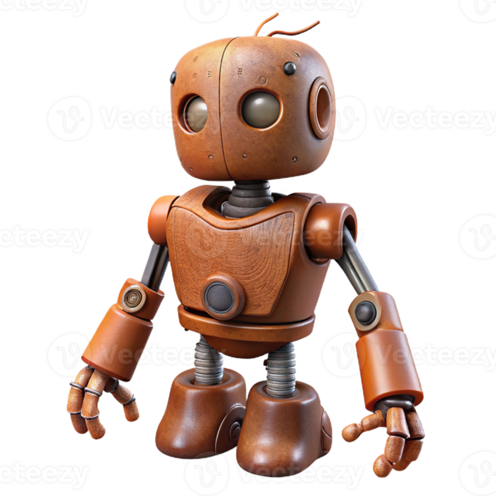 extraordinary modern Biomechanical Robot with Brown Roots Isolated Element png
