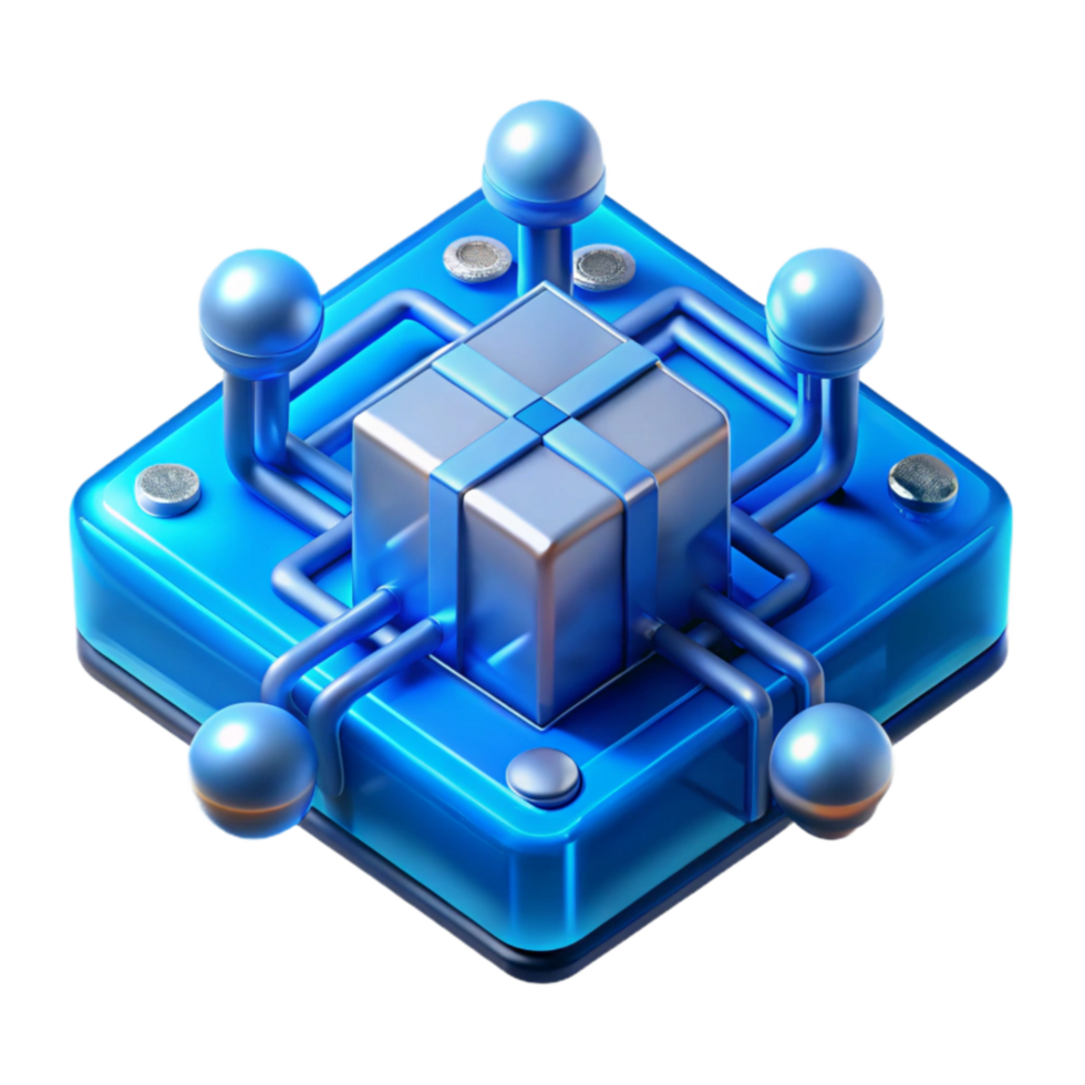 serene abstract Blue Circuitry Energy Flow Isolated on Transparent Background professional png