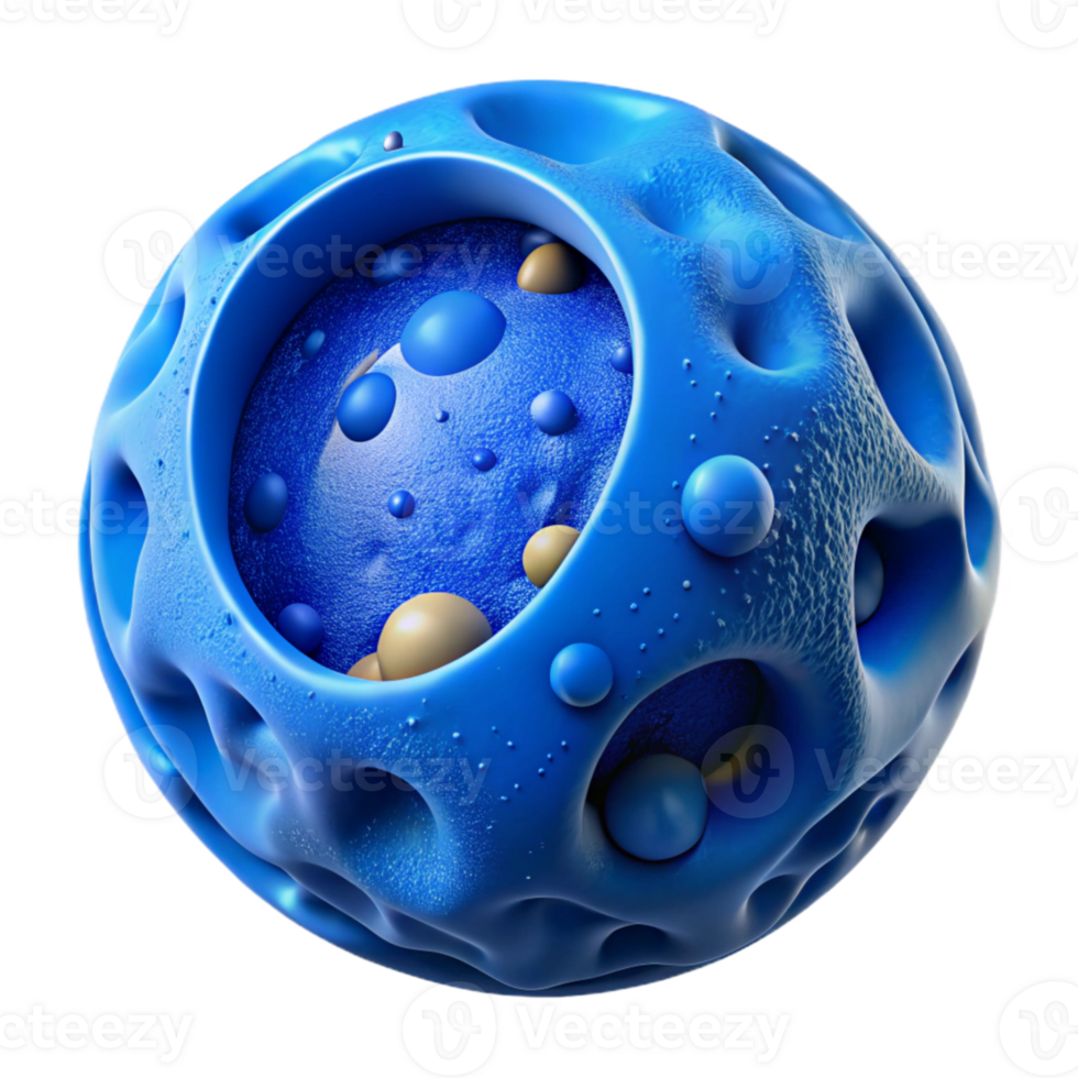 beautiful minimalist Blue Micro Universe in Bubble Cutout Front View professional png