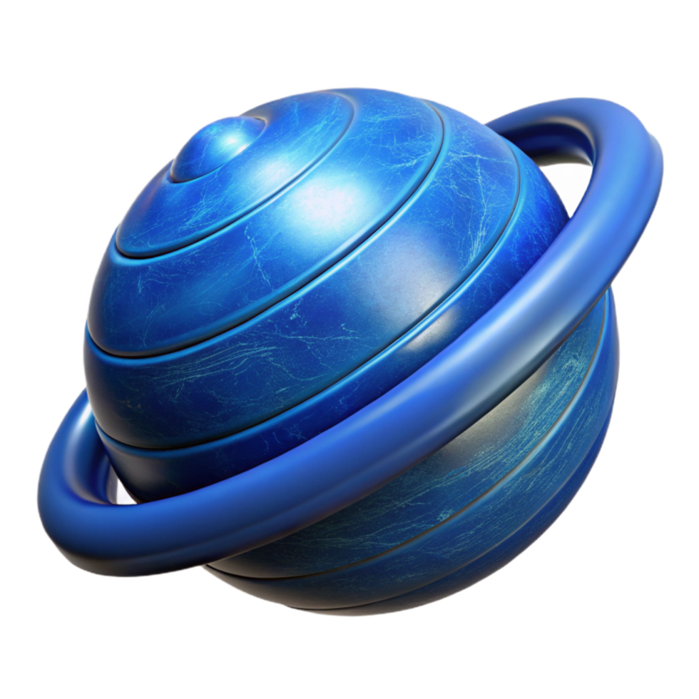 dramatic contemporary Blue Sphere Rotating in Artificial Gravity Isolated Element premium png