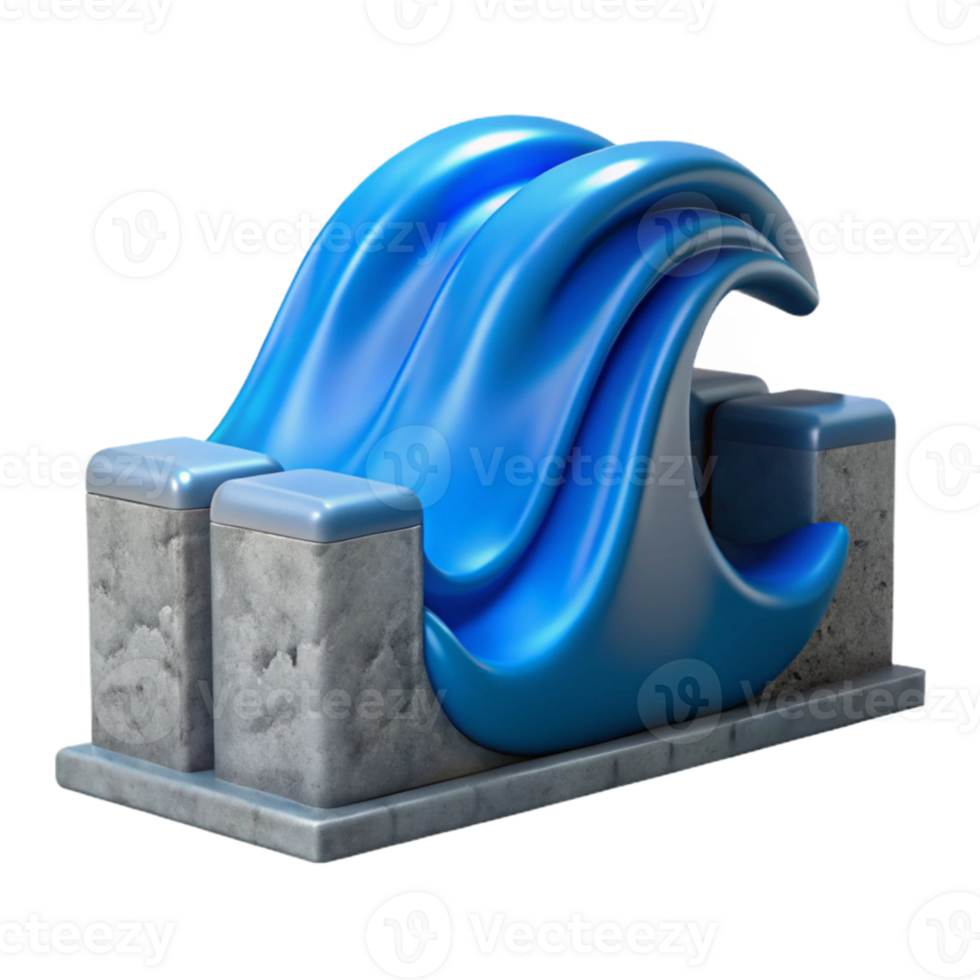 magnificent rustic Blue Translucent Wave Crashing Against Concrete Barrier Cutout exclusive png