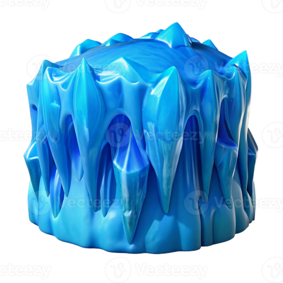 dramatic abstract Bright Blue Gelid Grotto Ice Wall Transparent Background genuine png