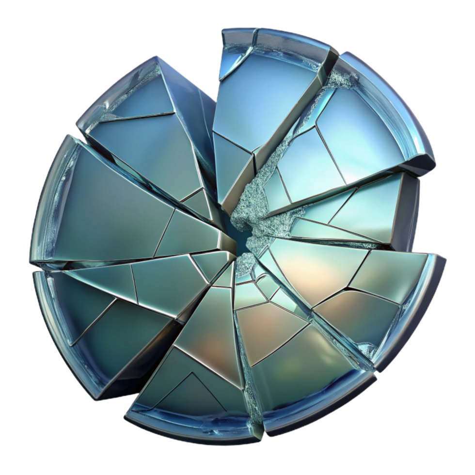 stunning abstract Broken Glass Cutout with Transparent Background and Crack Pattern detailed png