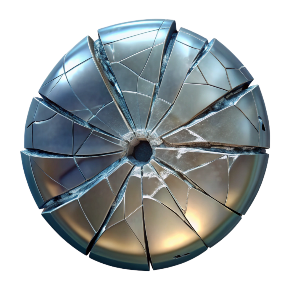 beautiful artistic Broken Glass Cutout with Transparent Background and Crack Pattern high resolution png