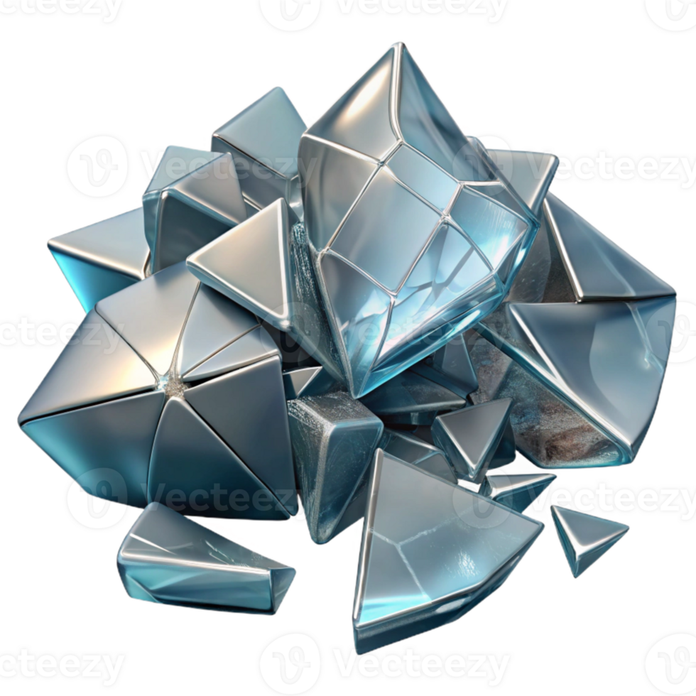 impressive minimalist Broken Glass Fragments Cutout with Realistic Transparency genuine png