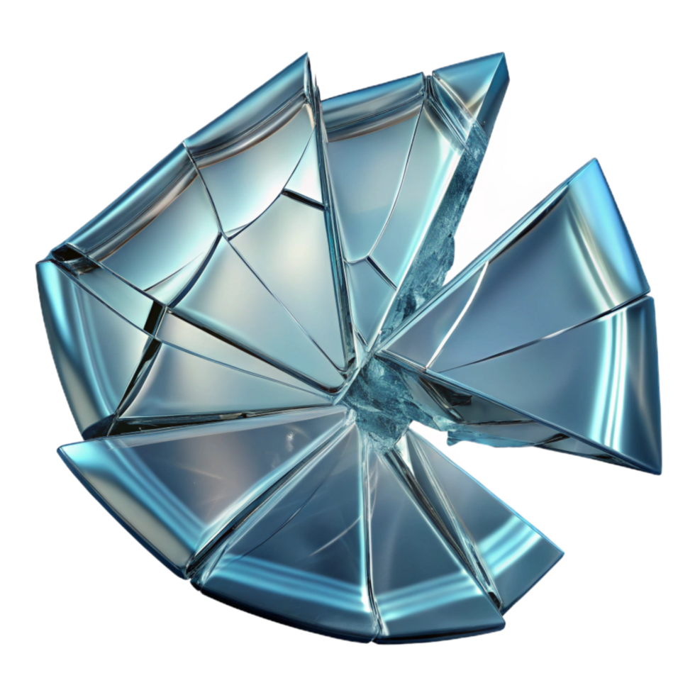 serene creative Broken Glass with Transparent Background and Sharp Edges authentic png