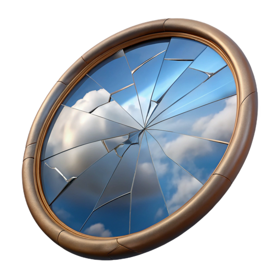 elegant abstract Broken Mirror Cutout with Realistic Depth of Field genuine png