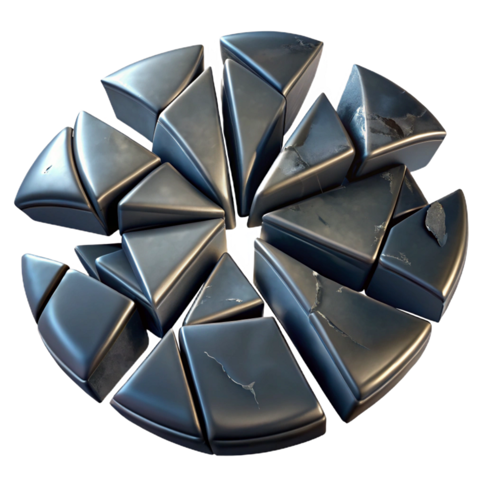 serene abstract Broken Mirror Shards Realistic Cutout with Dark Edges premium png