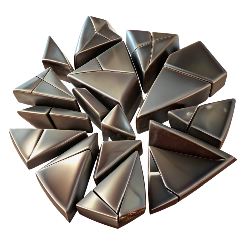 beautiful abstract Broken Mirror Shards Realistic Cutout with Dark Edges premium png