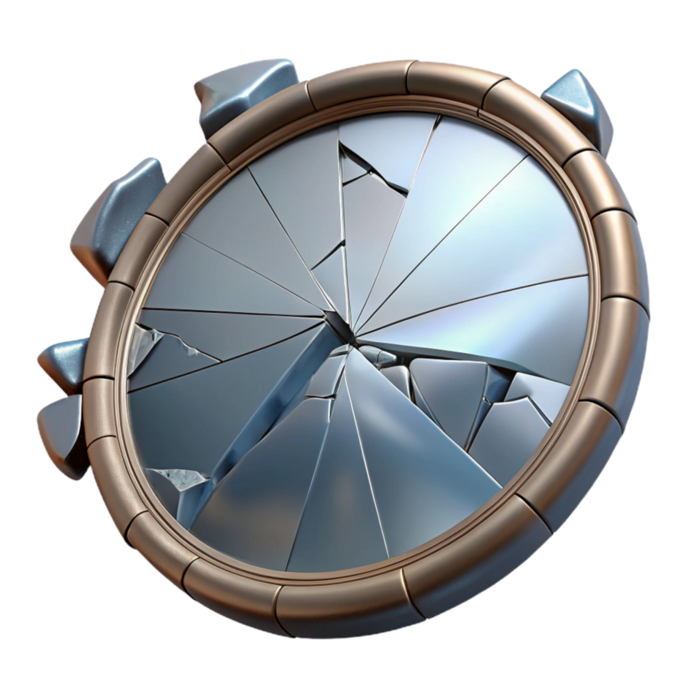 magnificent vintage Broken Mirror with Realistic Cracks and Shattered Pieces high resolution png