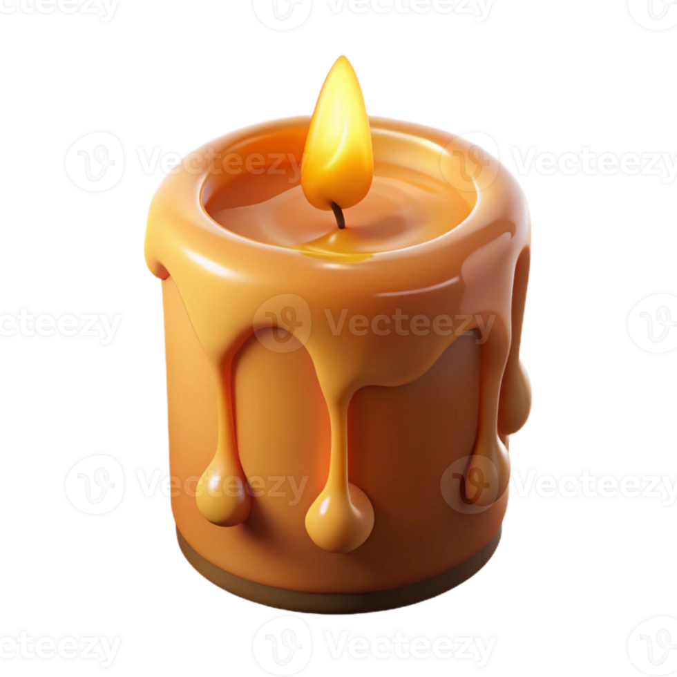 elegant vintage Burning Candle with Soft Orange Glow png