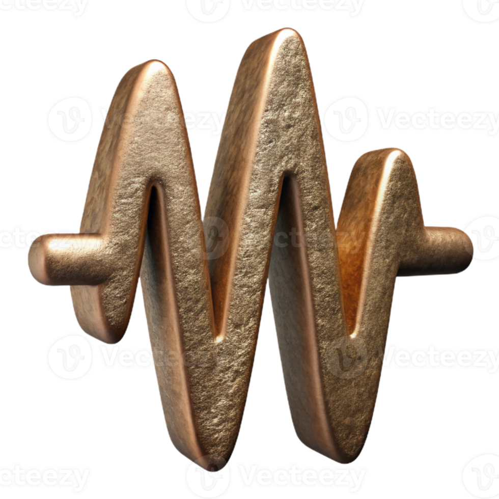 beautiful minimalist Bronze Soundwave Symbol Isolated with Textured Finish original png