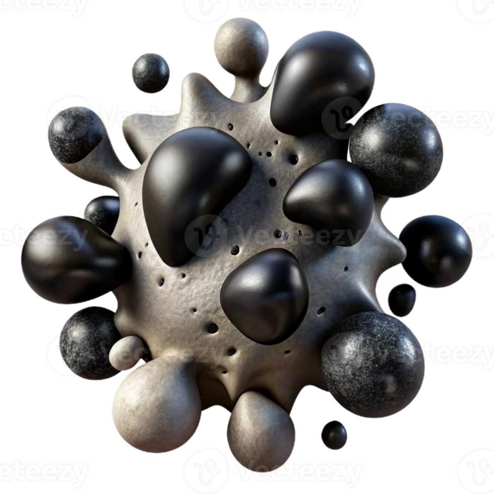 extraordinary contemporary Chaotic Ink Blots Black and White Cutout Element genuine png