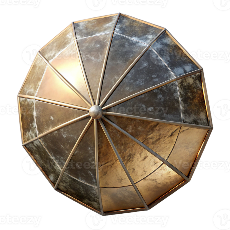 serene artistic Circular Solar Sail Isolated on Transparent Background Angled View exclusive png