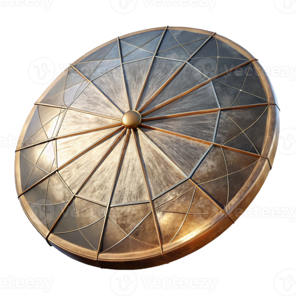 magnificent creative Circular Solar Sail Isolated on Transparent Background Angled View detailed png