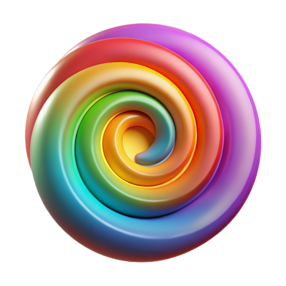 serene classic Colorful Abstract Spiral with Vivid Colors Isolated professional png