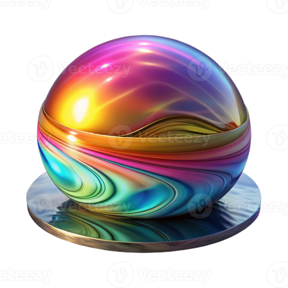 dramatic abstract Colorful Distorted Reflection in Water Cutout detailed png