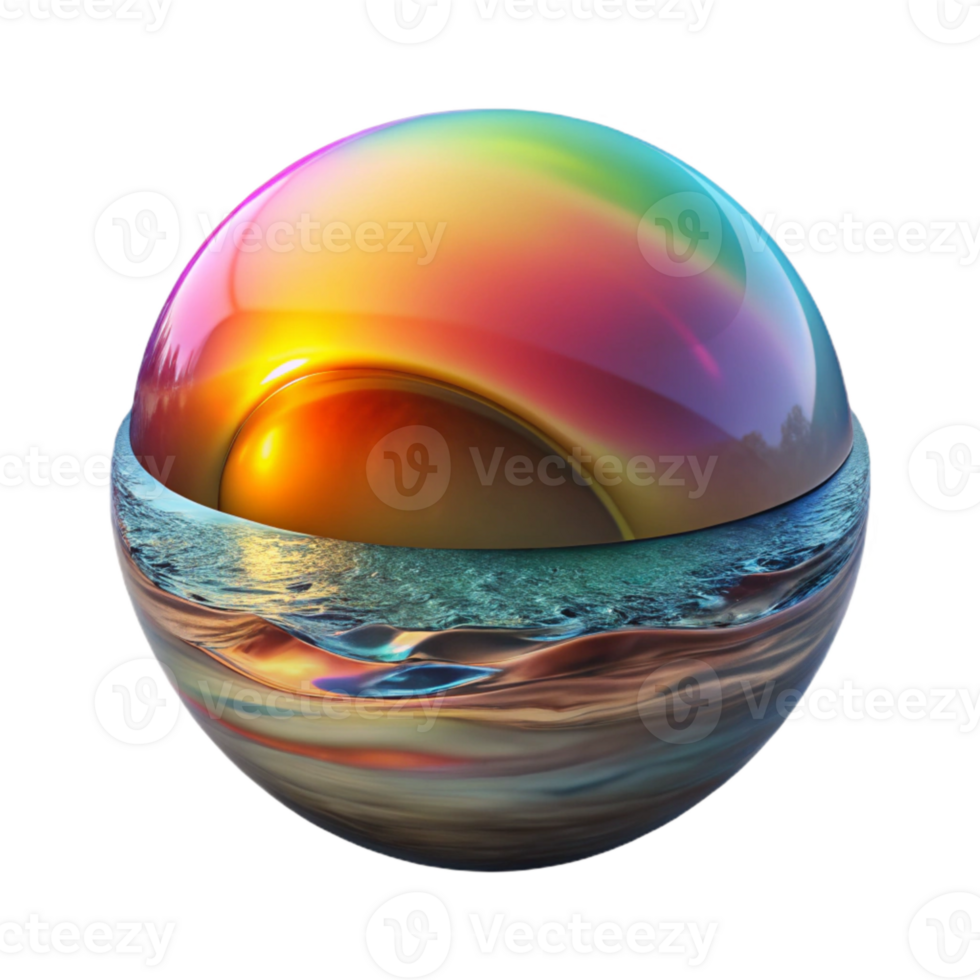 magnificent creative Colorful Distorted Reflection in Water Cutout original png