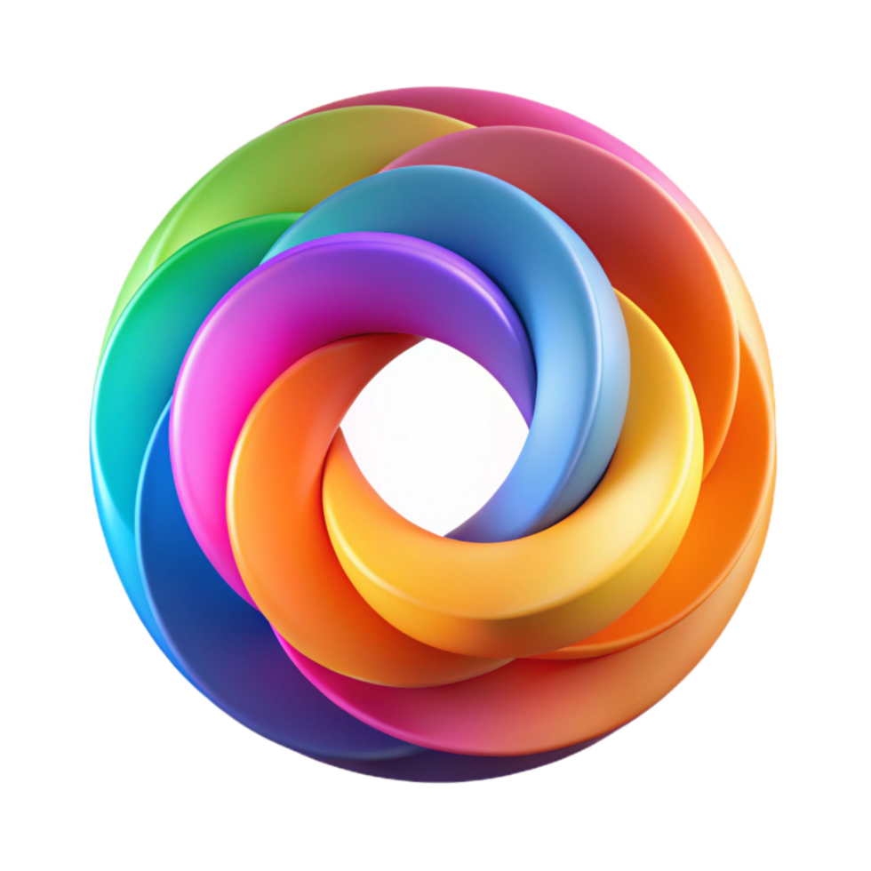 serene classic Colorful Overlapping Circles Depth Illusion Transparent high quality png