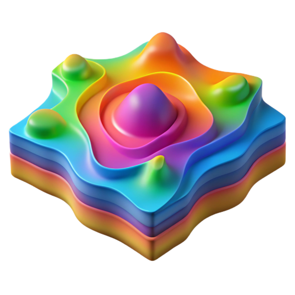 beautiful classic Colorful Spectral Topography Map Illustration Transparent detailed png