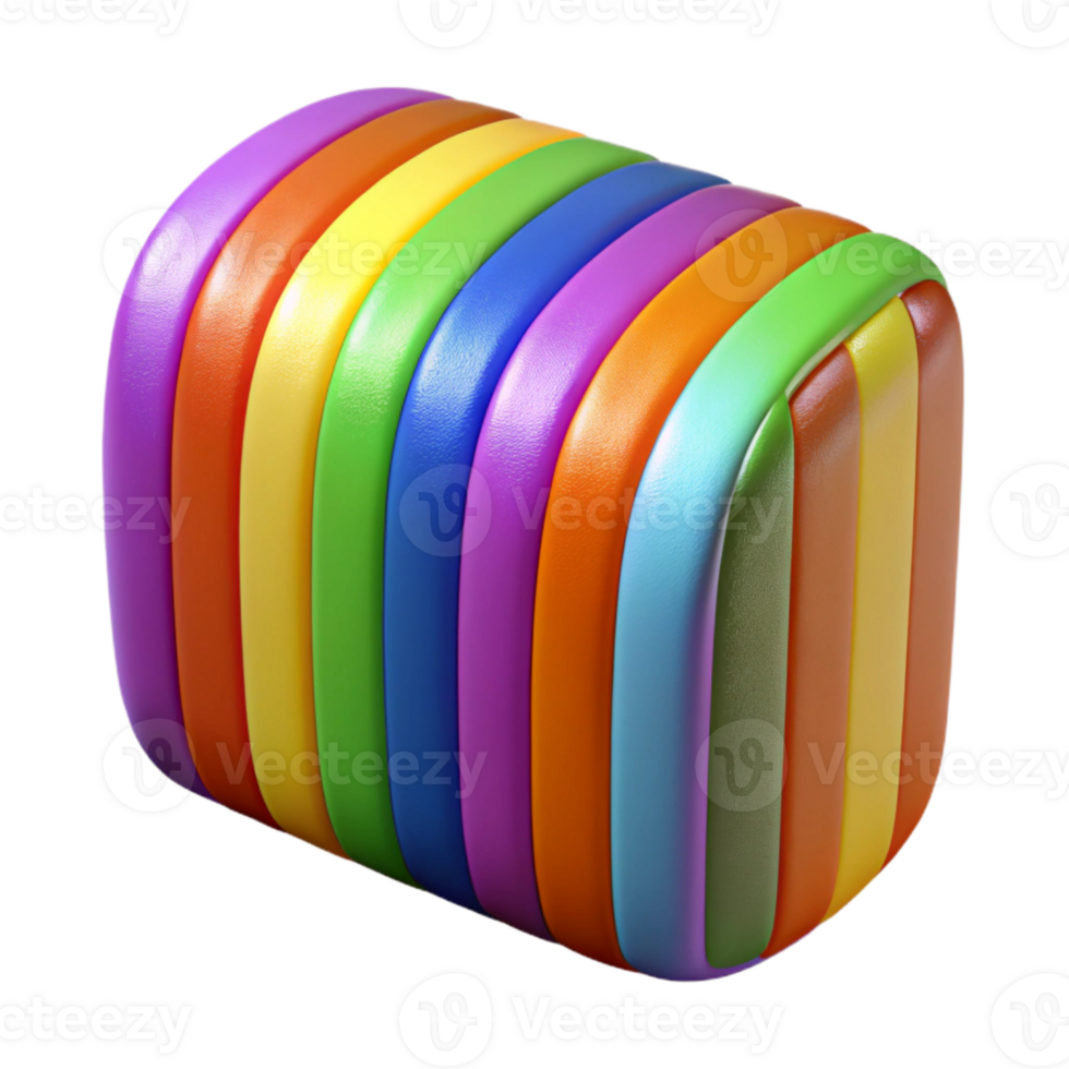 serene artistic Colorful Stripes with Depth Illusion Isolated png