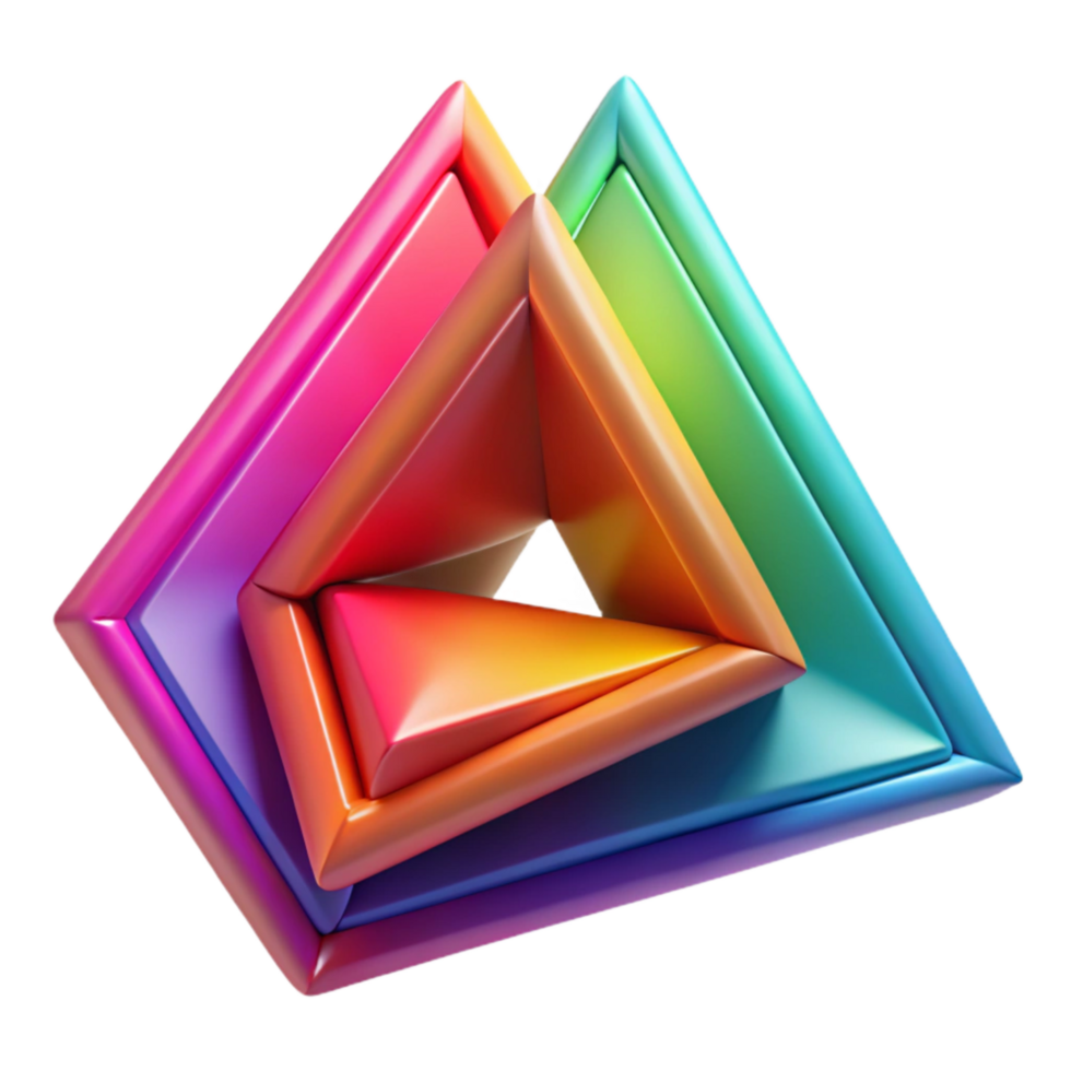 impressive rustic Colorful Triangles with Depth Illusion Isolated exclusive png