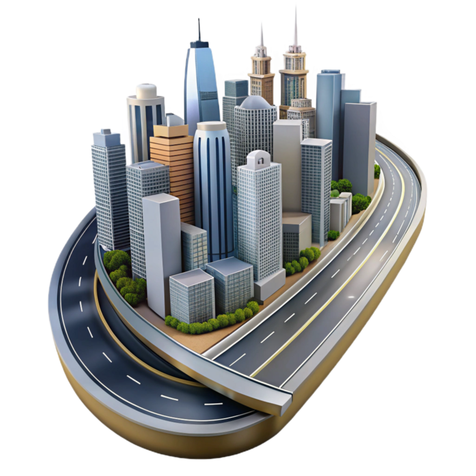 beautiful abstract Converging Highways Cityscape Backdrop Transparent Graphic png