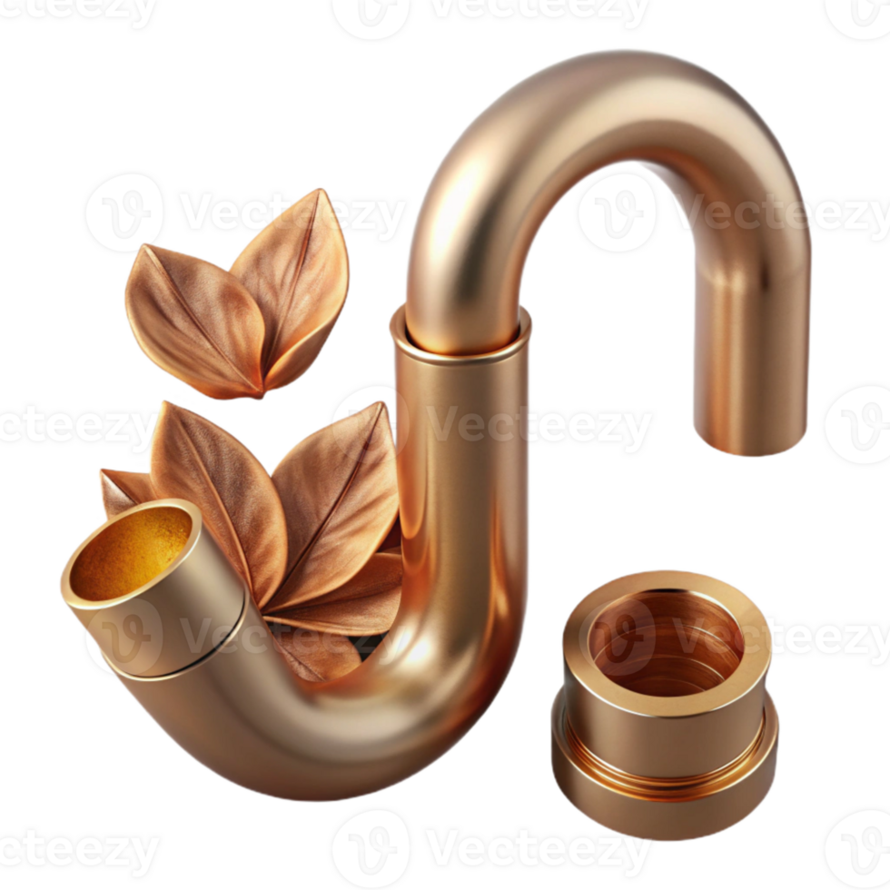 magnificent rustic Copper Pipe and Dried Lavender Sprig Cutout Transparent Background genuine png