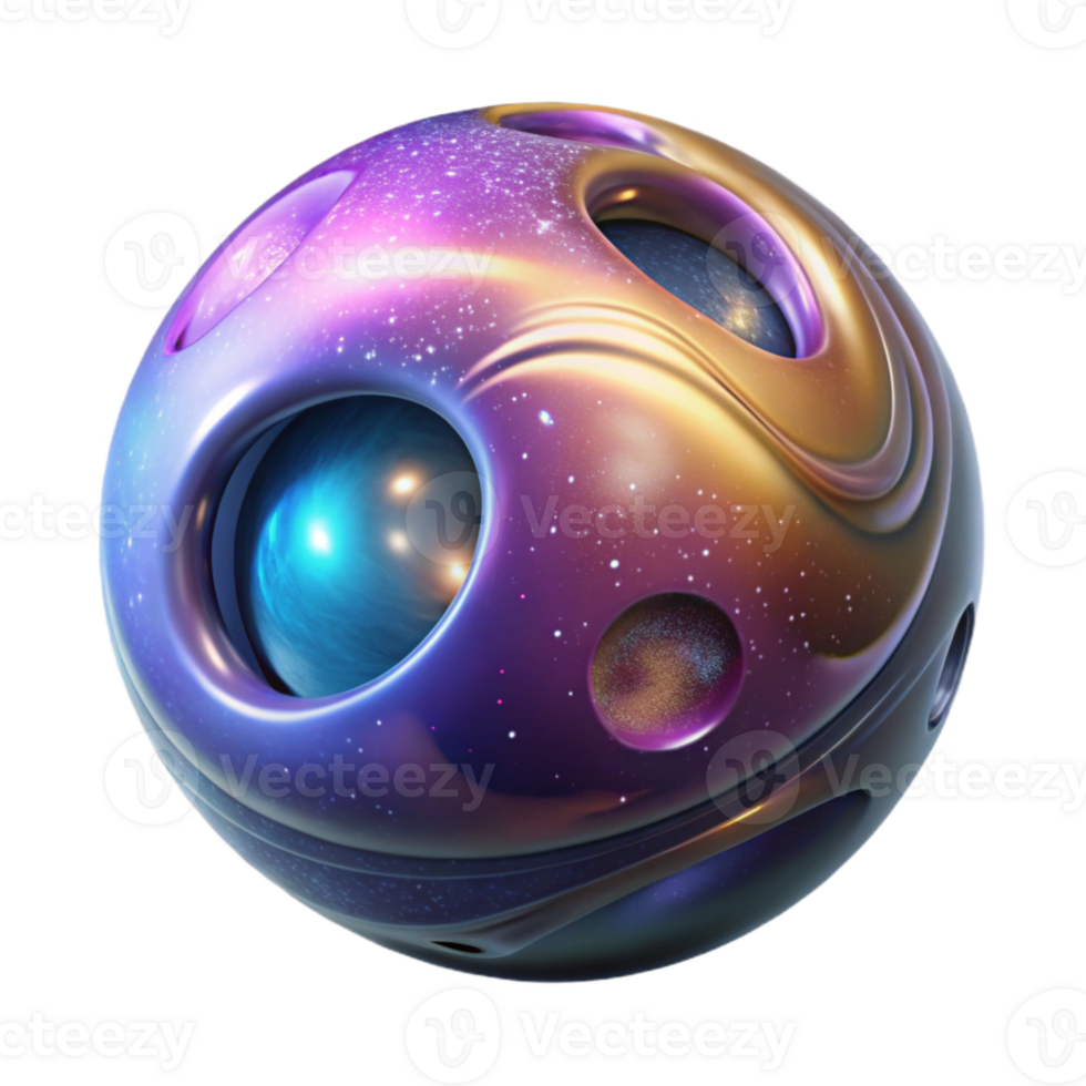 dramatic creative Cosmic Bubble with Swirling Galaxy Cutout exclusive png