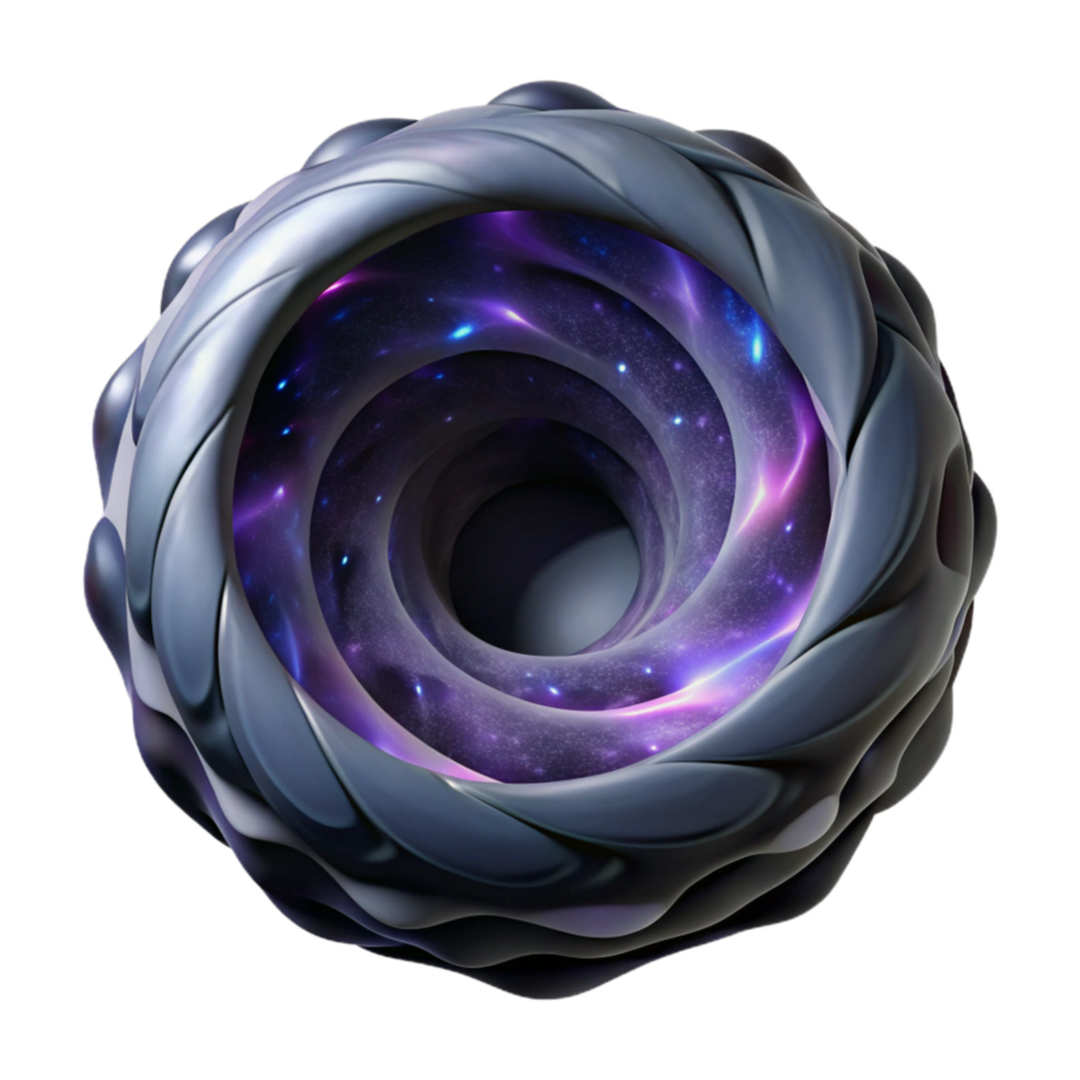 stunning minimalist Cosmic Vortex Cutout with Deep Black Background authentic png