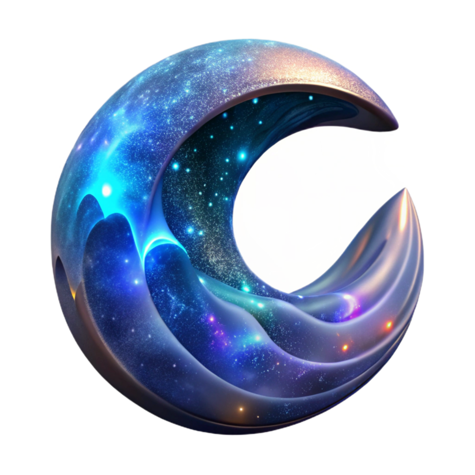 dramatic contemporary Cosmic Wave Illuminated Cutout with Dramatic Lighting authentic png