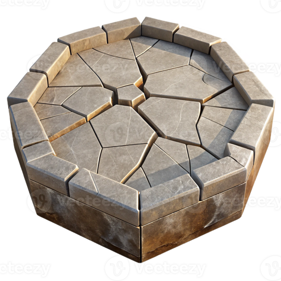extraordinary contemporary Cracked Concrete Slab with Geometric Pattern Cutout high resolution png