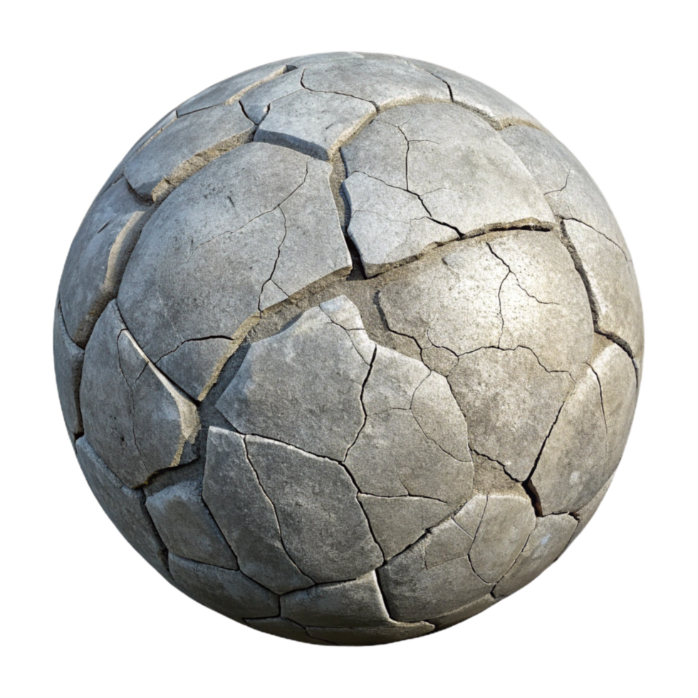 impressive vintage Cracked Concrete Texture Top View Transparent Background high quality png