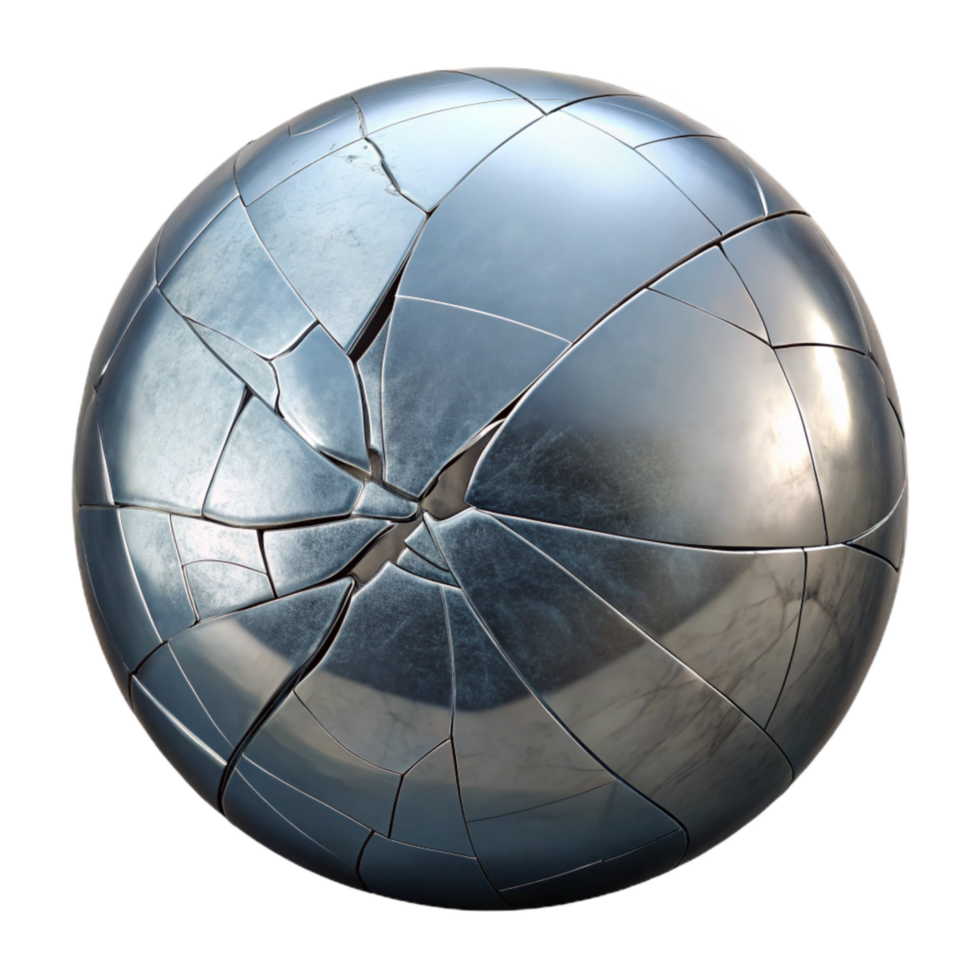 serene contemporary Cracked Mirror Surface Cutout with Jagged Lines high resolution png