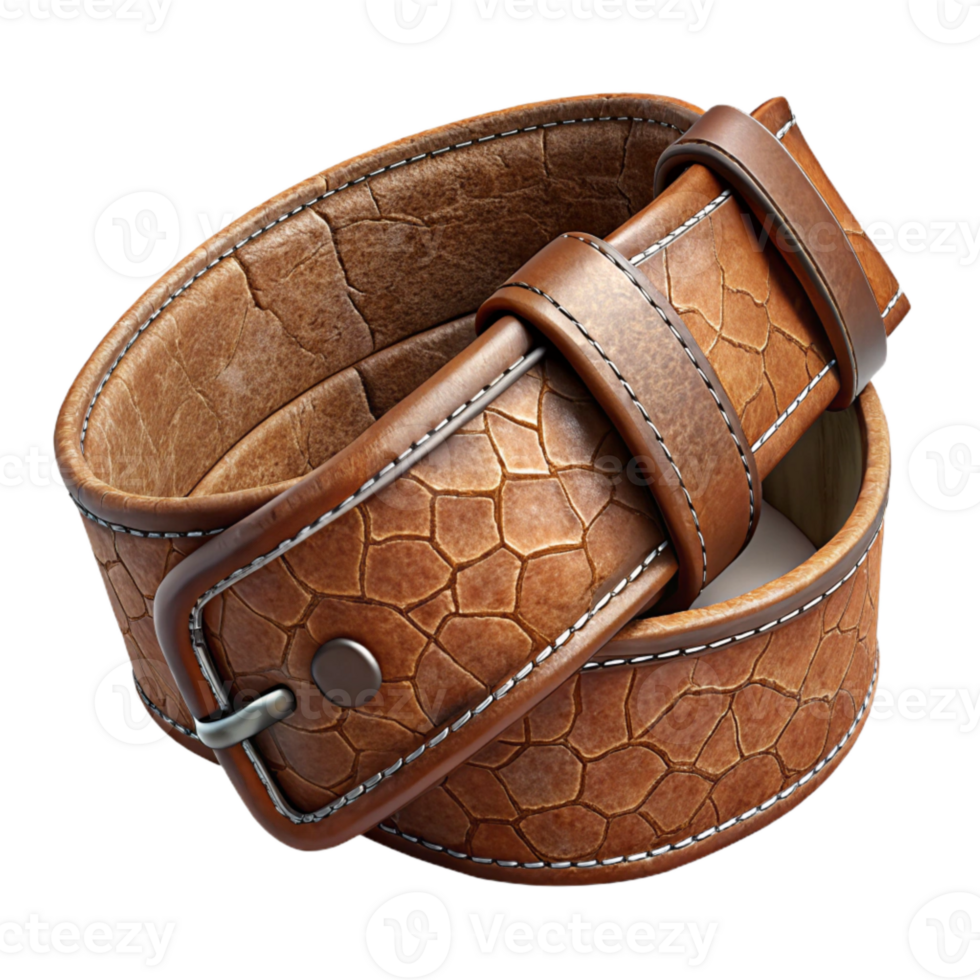 dramatic rustic Cracked Leather Belt Texture Cutout with Worn Edges Transparent Background exclusive png