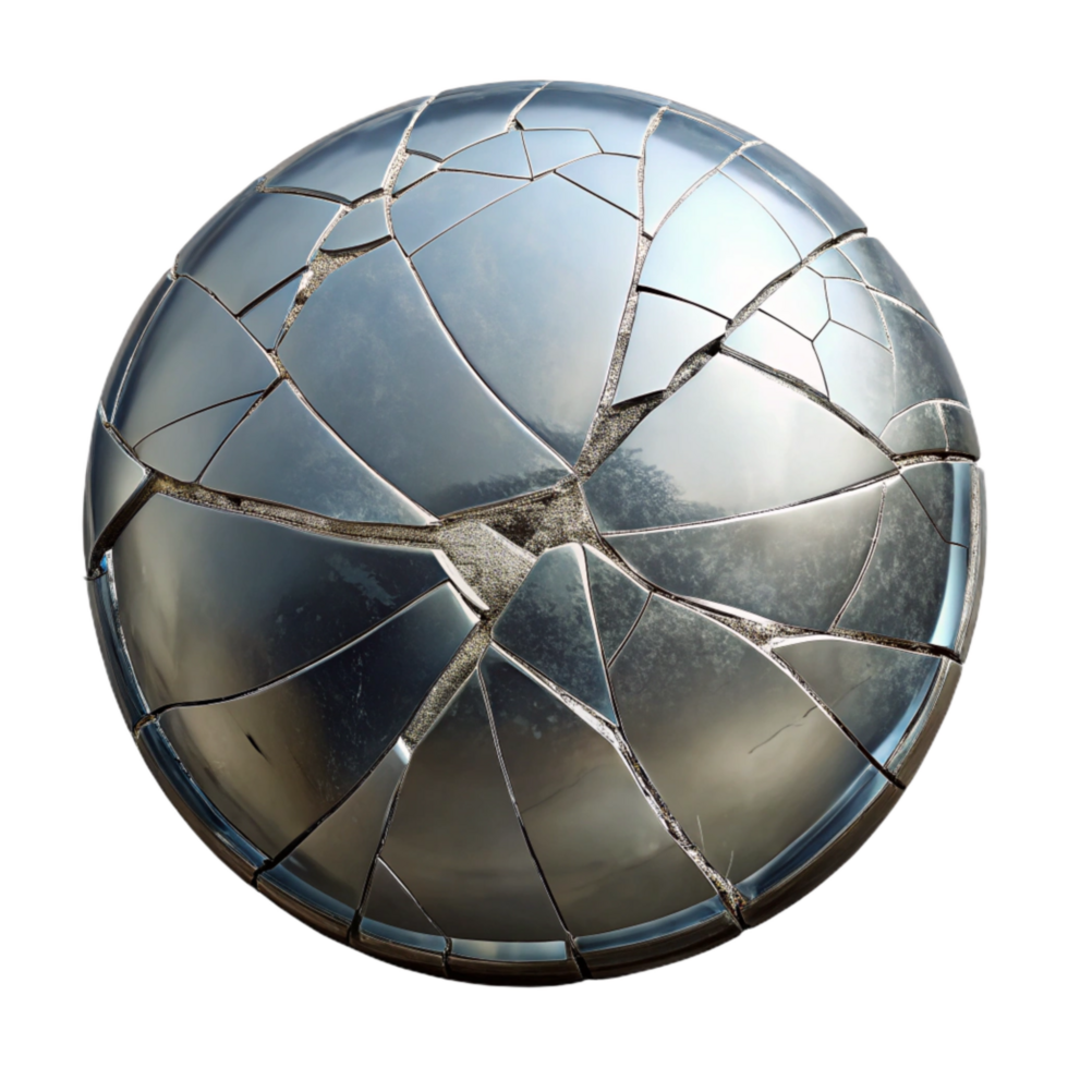 extraordinary rustic Cracked Mirror Surface Cutout with Jagged Lines high quality png