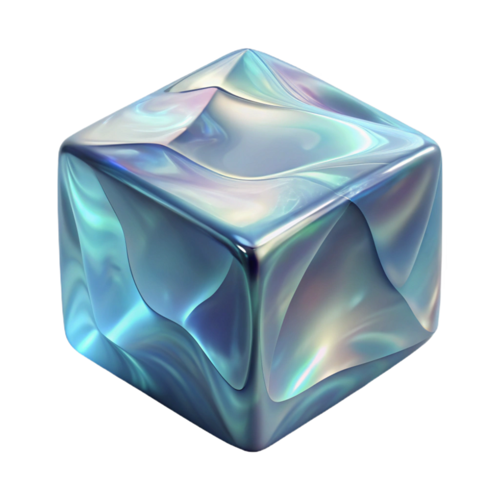 dramatic contemporary Crystal Clear Ice Cube Refracted Light Transparent high quality png