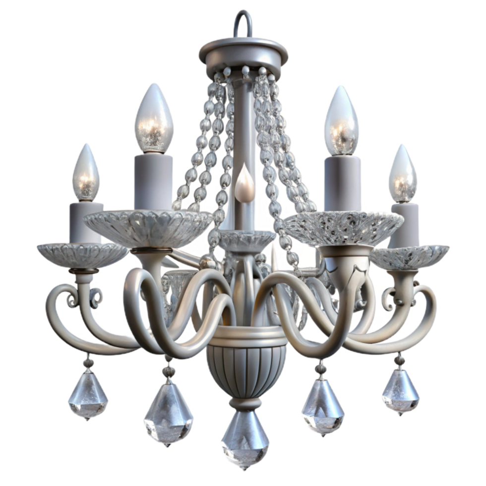 elegant contemporary Crystal Chandelier with Sparkling Light Isolated high quality png