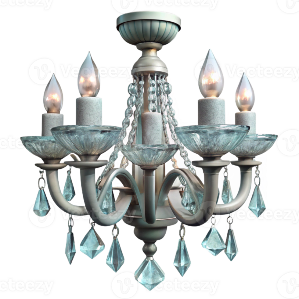 dramatic creative Crystal Chandelier with Sparkling Light Isolated png