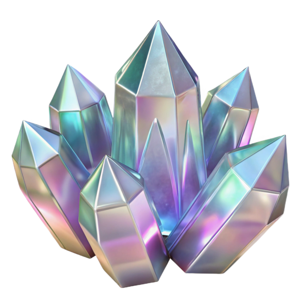 dramatic modern Crystal Light Reflections Transparent Background premium png